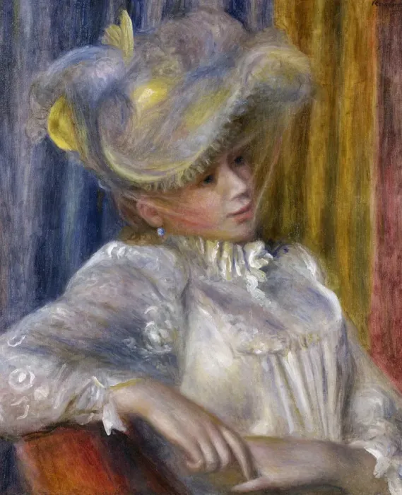 Framed Print : Woman with a Hat (Femme au chapeau), 1891. Artist: Renoir, Pierre Auguste (1841-1919) Framed Print : Woman with a Hat (Femme au chapeau), 1891. Artist: Renoir, Pierre Auguste (1841-1919)