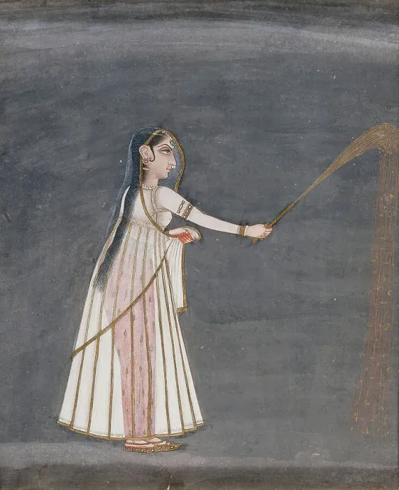 Framed Print : Woman Holding a Sparkler, c1760. Creator: Unknown Framed Print : Woman Holding a Sparkler, c1760. Creator: Unknown