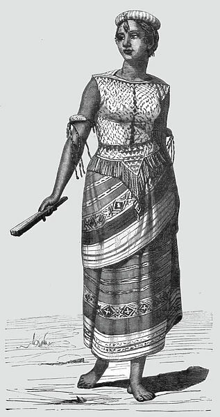 Woman of the Isle of Koti, Borneo; A Visit to Borneo, 1875. Creator: A.M. Cameron