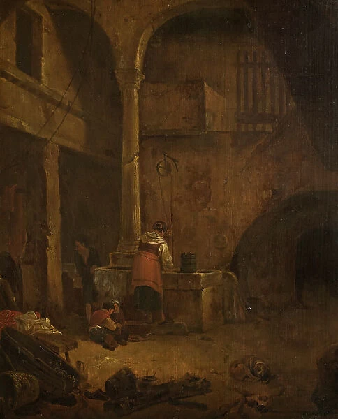 Woman at a Well in an Italian Farmhouse, c1660s. Creator: Unknown