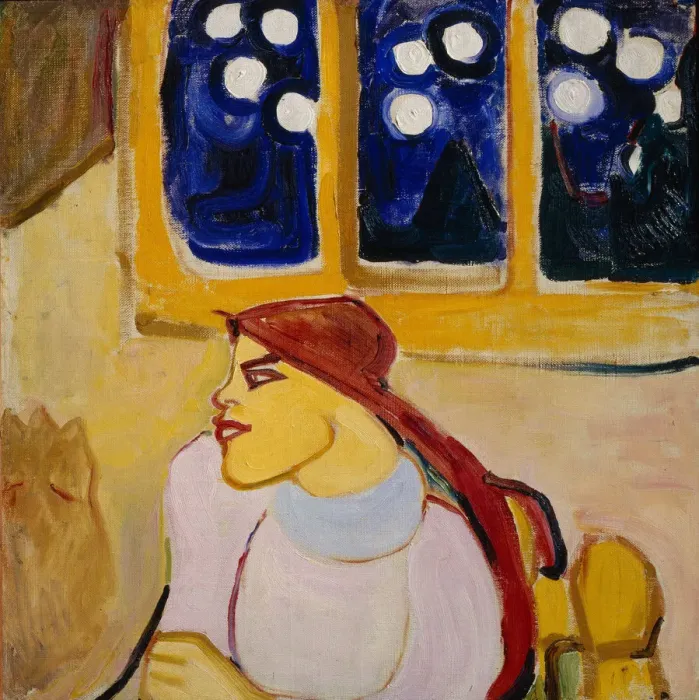 Framed Print : Woman in a Kerchief (A Scandinavian Princess), 1910. Artist: Guro, Yelena Genrichovna (1877-1913) Framed Print : Woman in a Kerchief (A Scandinavian Princess), 1910. Artist: Guro, Yelena Genrichovna (1877-1913)