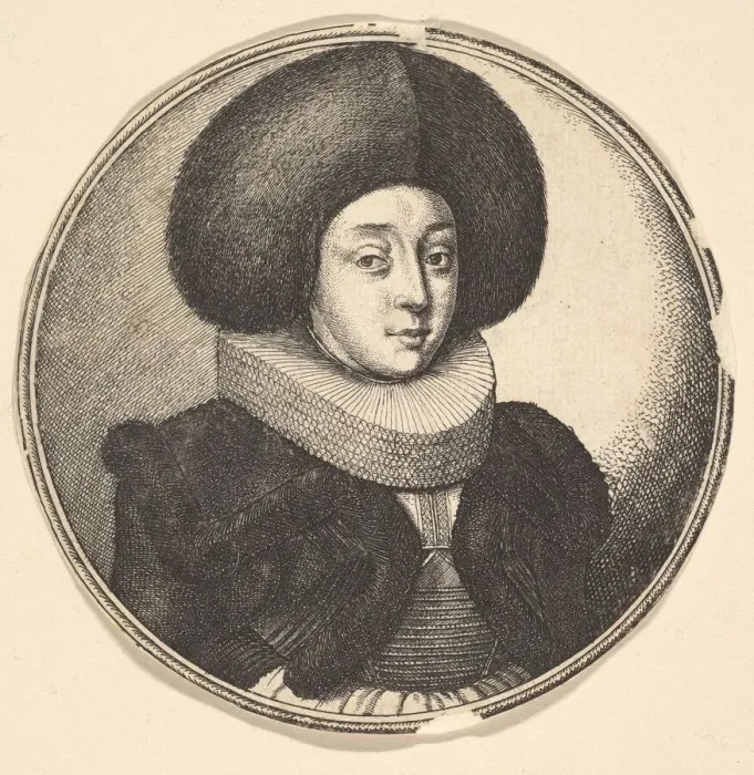 Framed Print : Woman with large circular fur hat and lace ruff, 1645. Creator: Wenceslaus Hollar Framed Print : Woman with large circular fur hat and lace ruff, 1645. Creator: Wenceslaus Hollar