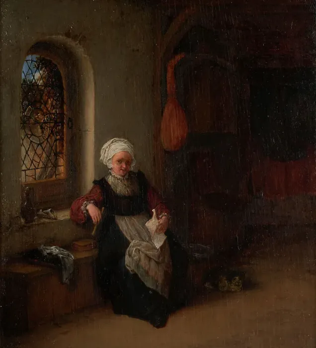Framed Print : The woman has the letter, between 1630 and 1685. Creator: Adriaen van Ostade Framed Print : The woman has the letter, between 1630 and 1685. Creator: Adriaen van Ostade