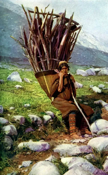 Framed Print : Woman with a load of wood, Afghanistan, c1924. Artist: Colonel JG Edwards Framed Print : Woman with a load of wood, Afghanistan, c1924. Artist: Colonel JG Edwards