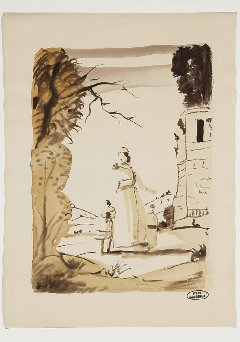 Framed Print : Woman in a Long Robe, between 1880 and 1954. Creator: Andre Derain Framed Print : Woman in a Long Robe, between 1880 and 1954. Creator: Andre Derain