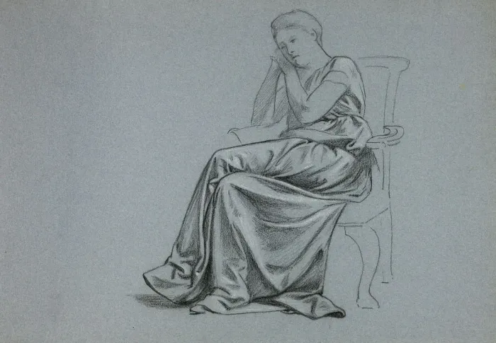 Framed Print : Woman in Loose Gown on Chair, n. d. Creator: Henry Stacy Marks Framed Print : Woman in Loose Gown on Chair, n. d. Creator: Henry Stacy Marks