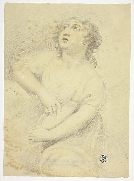 Woman with Lyre, c. 1816. Creator: Samuel de Wilde