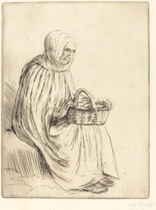 Framed Print : Woman of the Marketplace (Femme du marche). Creator: Alphonse Legros Framed Print : Woman of the Marketplace (Femme du marche). Creator: Alphonse Legros