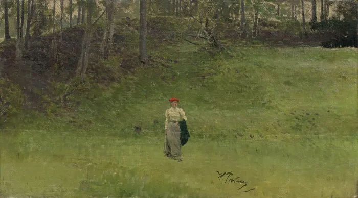 Framed Print : Woman in a meadow, 1910-1915. Creator: Il'ya Repin. Woman in a meadow, 1910-1915. Creator: Il'ya Repin Framed Print : Woman in a meadow, 1910-1915. Creator: Il'ya Repin. Woman in a meadow, 1910-1915. Creator: Il'ya Repin