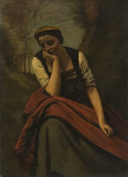 Woman Meditating, after 1868. Creator: Unknown