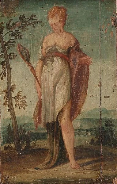 Woman with Mirror, 1540-1570. Creator: Circle of Lambert Sustris