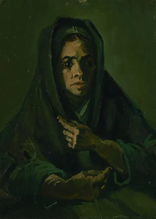 Framed Print : Woman with a Mourning Shawl, 1885. Creator: Gogh, Vincent, van (1853-1890) Framed Print : Woman with a Mourning Shawl, 1885. Creator: Gogh, Vincent, van (1853-1890)