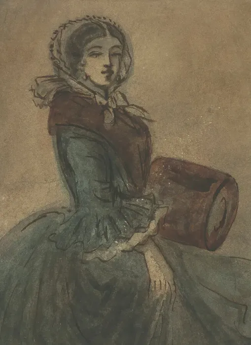 Framed Print : Woman with a Muff, c. 1860–1864 (?). Creator: Constantin Guys Framed Print : Woman with a Muff, c. 1860–1864 (?). Creator: Constantin Guys