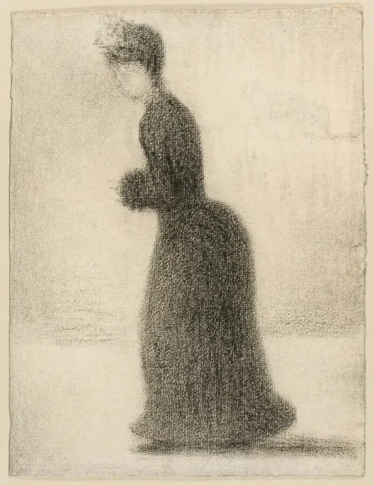 Framed Print : Woman with a Muff, c. 1884. Creator: Georges-Pierre Seurat Framed Print : Woman with a Muff, c. 1884. Creator: Georges-Pierre Seurat