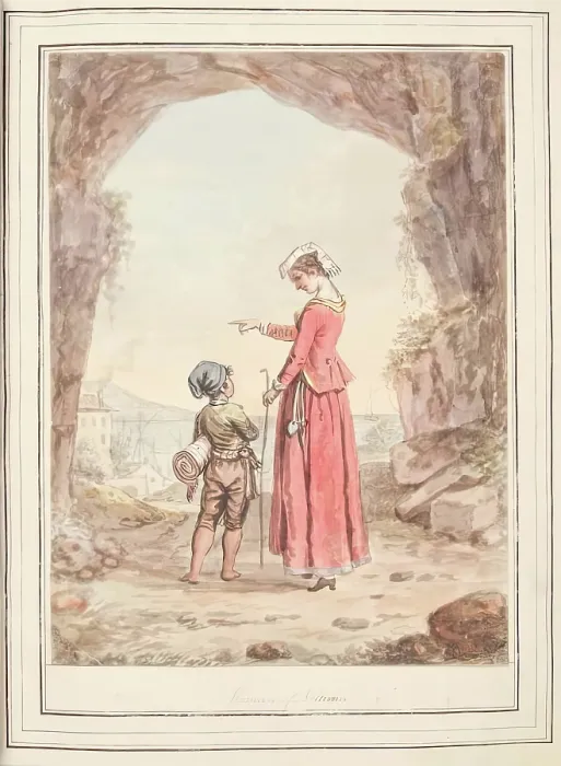 Framed Print : Woman of Nettuno, leaf from A Collection of Dresses by David Allan Mostly from Nature, 1776 Framed Print : Woman of Nettuno, leaf from A Collection of Dresses by David Allan Mostly from Nature, 1776