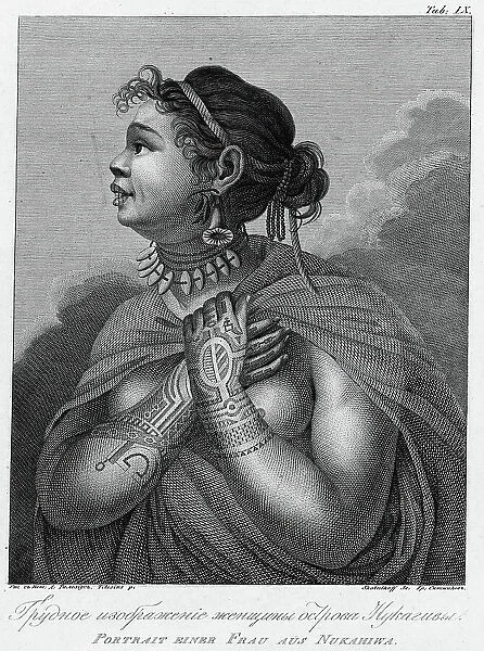 A Woman From Nukagiva Island, 1813. Creator: Jegor Skotnikoff