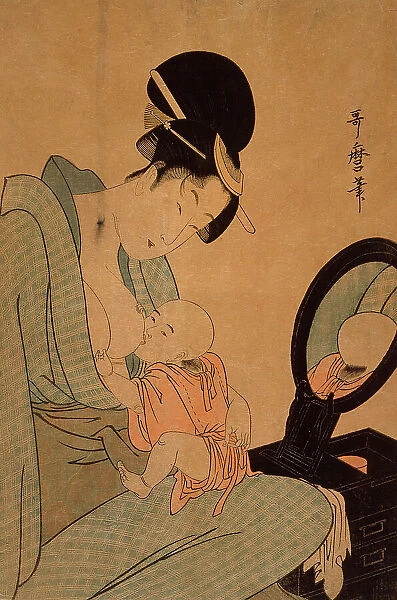 Woman Nursing a Baby, 18th century. Creator: Kitagawa Utamaro