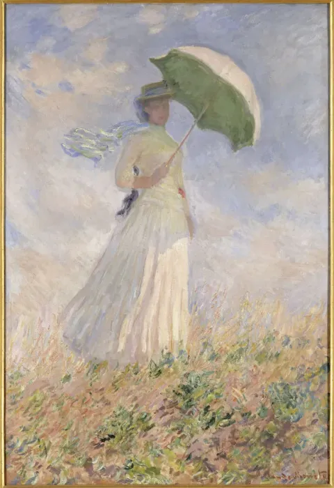 Framed Print : Woman with a Parasol (Essai de figure en plein air (vers la droite) Framed Print : Woman with a Parasol (Essai de figure en plein air (vers la droite)