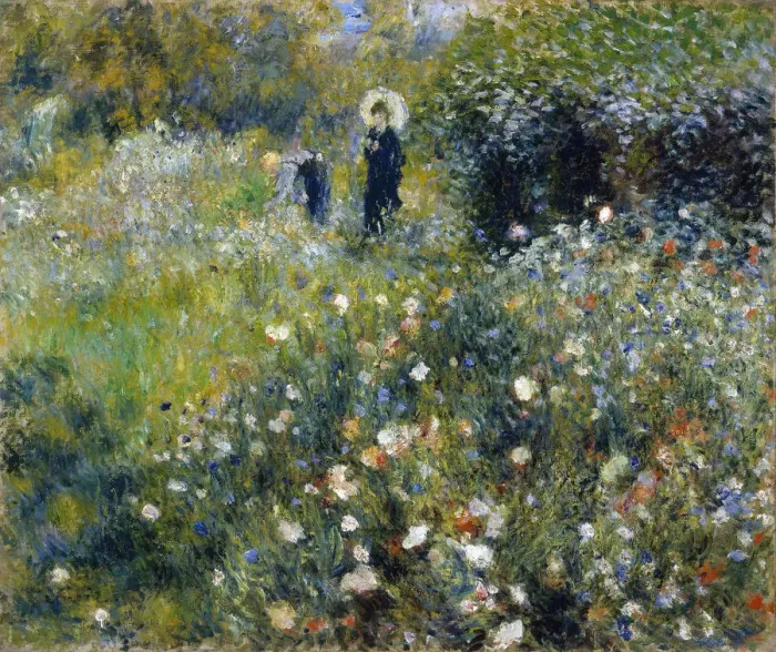 Framed Print : Woman with a Parasol in a Garden, 1875. Artist: Renoir, Pierre Auguste (1841-1919) Framed Print : Woman with a Parasol in a Garden, 1875. Artist: Renoir, Pierre Auguste (1841-1919)