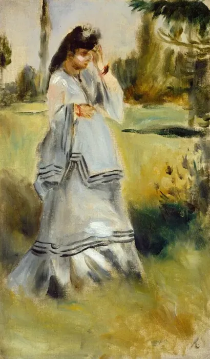 Framed Print : Woman in a Park, 1866. Creator: Pierre-Auguste Renoir Framed Print : Woman in a Park, 1866. Creator: Pierre-Auguste Renoir