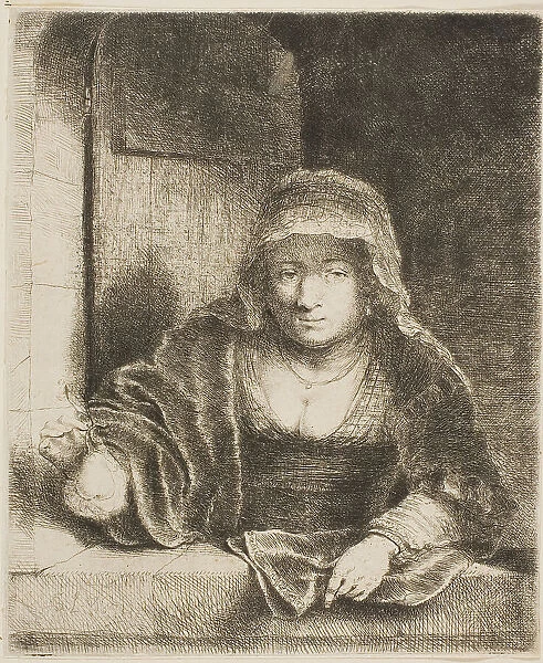 Woman with the Pear, 1651. Creator: Ferdinand Bol