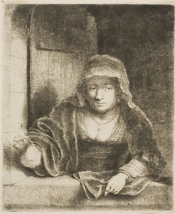 Framed Print : Woman with the Pear, 1651. Creator: Ferdinand Bol Framed Print : Woman with the Pear, 1651. Creator: Ferdinand Bol