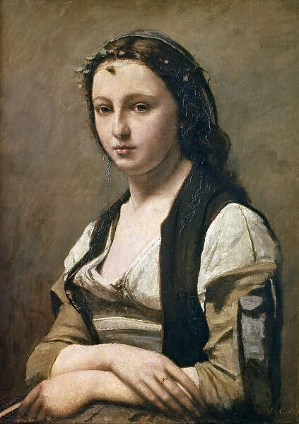The Woman with the Pearl, c1842. Artist: Jean-Baptiste-Camille Corot