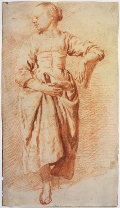 Framed Print : Woman in Peasant Dress, early 1670s. Artist: Adriaen van de Velde Framed Print : Woman in Peasant Dress, early 1670s. Artist: Adriaen van de Velde