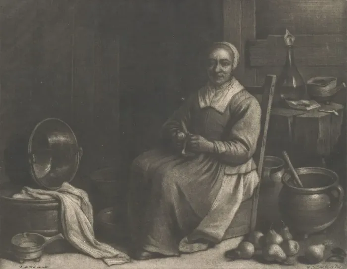 Framed Print : A Woman Peeling Pears, mid-17th century. Creator: Wallerant Vaillant Framed Print : A Woman Peeling Pears, mid-17th century. Creator: Wallerant Vaillant