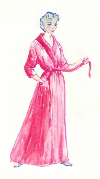 Framed Print : Woman in pink dressing gown, c1950. Creator: Shirley Markham Framed Print : Woman in pink dressing gown, c1950. Creator: Shirley Markham
