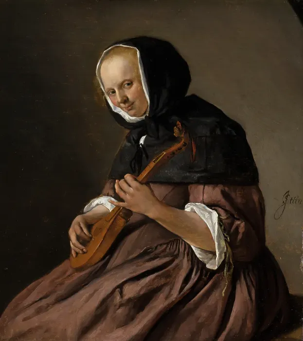 Framed Print : Woman Playing the Cittern, c1650-1679. Creator: Jan Steen Framed Print : Woman Playing the Cittern, c1650-1679. Creator: Jan Steen