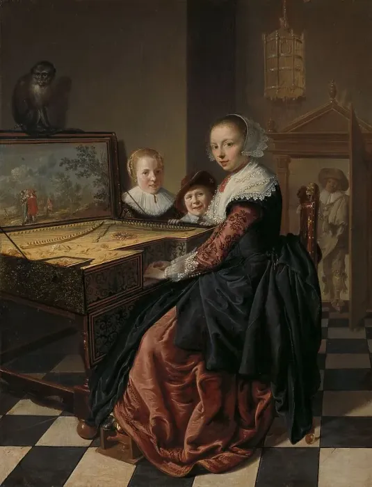 Framed Print : Woman Playing the Virginal, c.1637. Creator: Jan Miense Molenaer Framed Print : Woman Playing the Virginal, c.1637. Creator: Jan Miense Molenaer