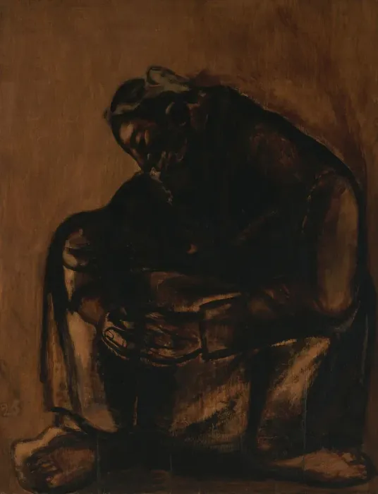 Framed Print : Woman at Prayers, 1925. Creator: Constant Permeke Framed Print : Woman at Prayers, 1925. Creator: Constant Permeke
