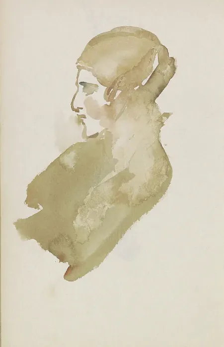 Framed Print : Woman, in profile, 1875-1934. Creator: Isaac Lazerus Israels Framed Print : Woman, in profile, 1875-1934. Creator: Isaac Lazerus Israels