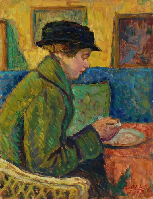 Framed Print : Woman in Profile, 1915. Creator: Alfred William Finch Framed Print : Woman in Profile, 1915. Creator: Alfred William Finch