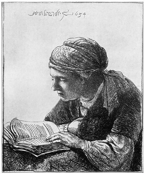 Woman Reading, 1634, (1912). Artist: Rembrandt Harmensz van Rijn