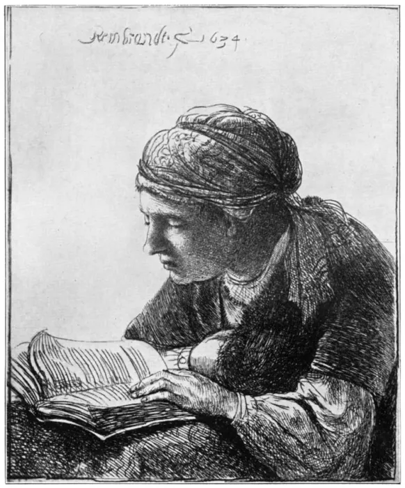 Framed Print : Woman Reading, 1634, (1912). Artist: Rembrandt Harmensz van Rijn Framed Print : Woman Reading, 1634, (1912). Artist: Rembrandt Harmensz van Rijn