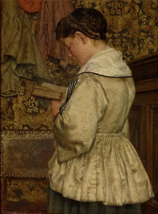 Framed Print : Woman Reading, 1872. Creator: Henri Jean Augustin de Braekeleer Framed Print : Woman Reading, 1872. Creator: Henri Jean Augustin de Braekeleer