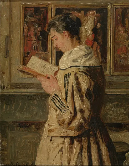 Framed Print : Woman Reading, 1881-1885. Creator: Henri Jean Augustin de Braekeleer