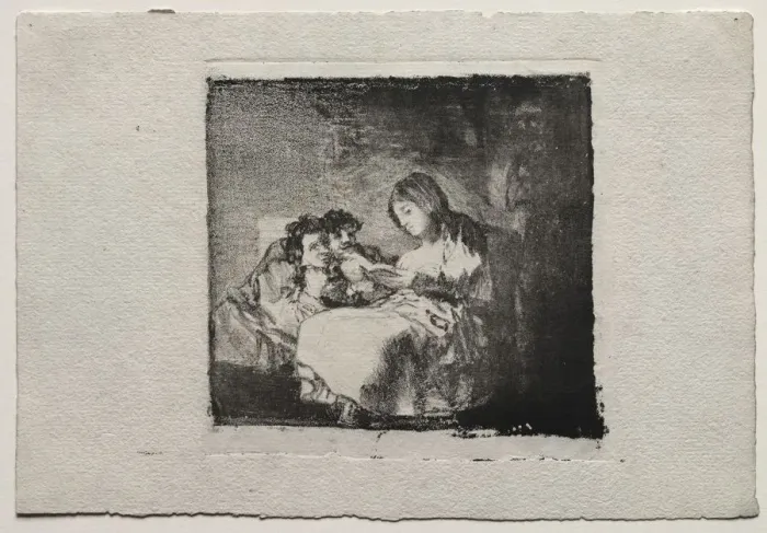 Framed Print : Woman Reading to Two Children, 1824-1825. Creator: Francisco de Goya (Spanish, 1746-1828) Framed Print : Woman Reading to Two Children, 1824-1825. Creator: Francisco de Goya (Spanish, 1746-1828)