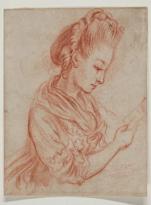 Framed Print : Woman Reading a Letter, between 1775 and 1780. Creator: Unknown Framed Print : Woman Reading a Letter, between 1775 and 1780. Creator: Unknown