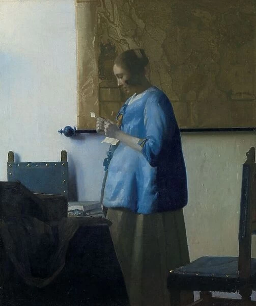 Woman Reading a Letter, c.1663. Creator: Jan Vermeer