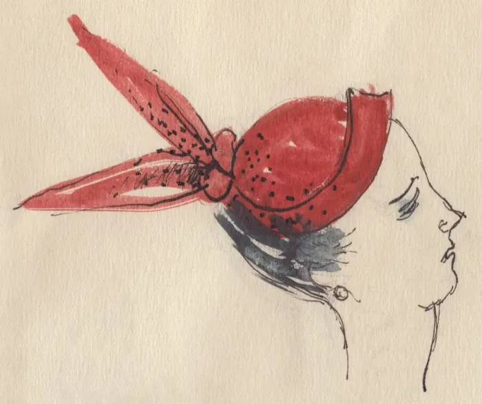Framed Print : Woman in red hat, c1950. Creator: Shirley Markham Framed Print : Woman in red hat, c1950. Creator: Shirley Markham