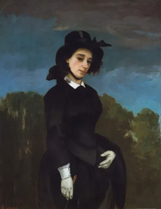 Framed Print : Woman in a Riding Habit (L Amazone), 1856. Creator: Gustave Courbet Framed Print : Woman in a Riding Habit (L Amazone), 1856. Creator: Gustave Courbet