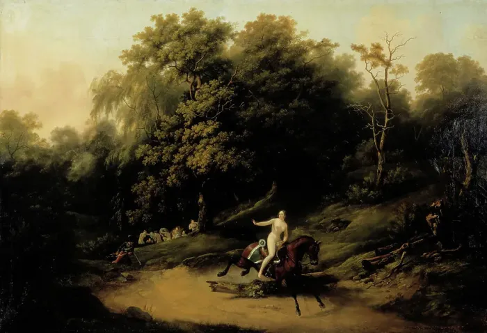 Framed Print : A woman riding and a hussar, 1788-1840. Creator: Auguste Joseph Desarnod the Elder Framed Print : A woman riding and a hussar, 1788-1840. Creator: Auguste Joseph Desarnod the Elder