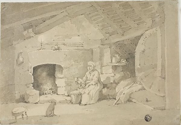 Woman in a Rustic Interior, n.d. Creator: Unknown