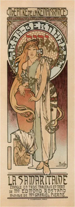Framed Print : Woman of Samaria (Poster). Artist: Mucha, Alfons Marie (1860-1939) Framed Print : Woman of Samaria (Poster). Artist: Mucha, Alfons Marie (1860-1939)