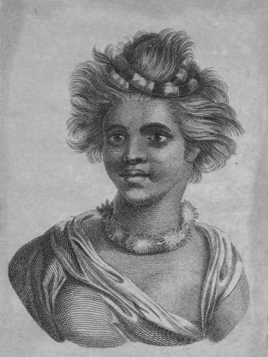 Framed Print : A Woman of the Sandwich Islands, c18th century Framed Print : A Woman of the Sandwich Islands, c18th century