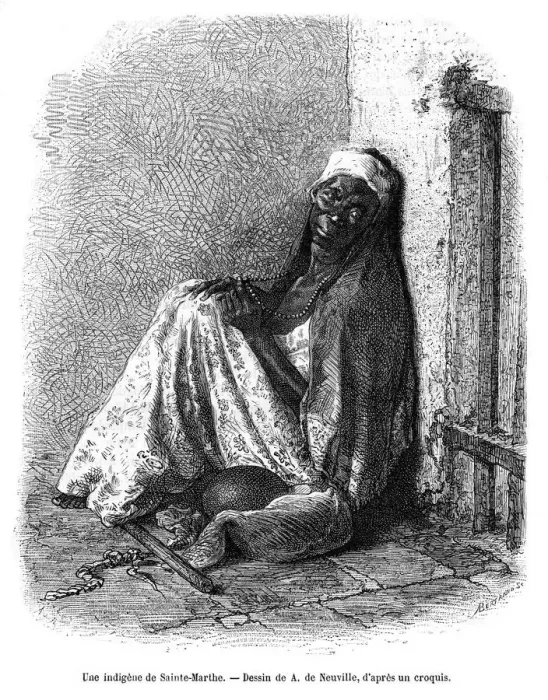 Framed Print : A woman of Santa Marta, Colombia, 19th century. Artist: A de Neuville Framed Print : A woman of Santa Marta, Colombia, 19th century. Artist: A de Neuville