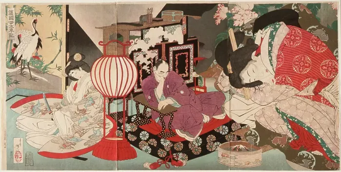 Framed Print : A Woman Saving the Nation: A Chronicle of Great Peace, 1886. Creator: Tsukioka Yoshitoshi Framed Print : A Woman Saving the Nation: A Chronicle of Great Peace, 1886. Creator: Tsukioka Yoshitoshi